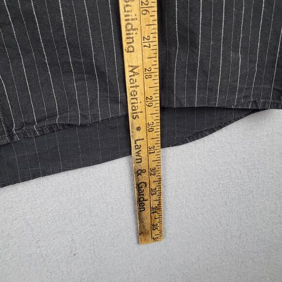 Y2K Southpole Men's XXL Applique Button Down Black White Pinstripe Streetwear - Picture 6 of 8